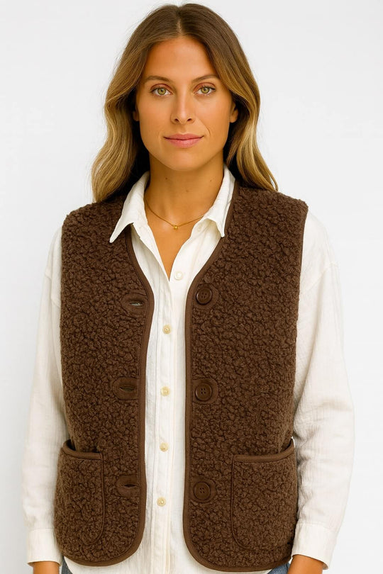 ELLA | WARME VEST VAN ZACHTE WOL MET KNOPEN