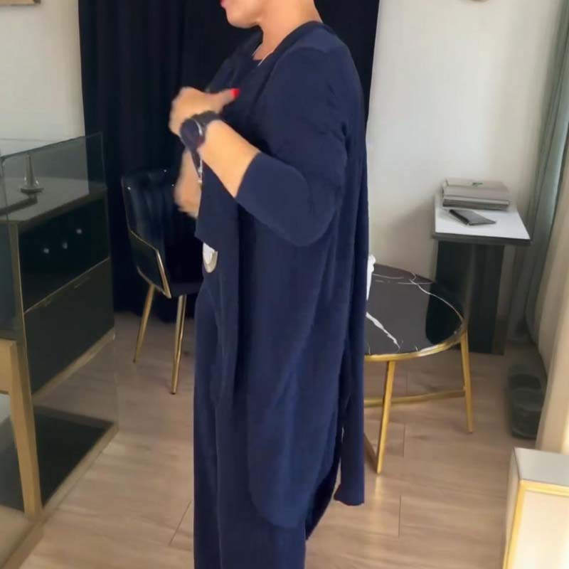 MALIA | ELEGANTE 3-DELIGE SET MET CARDIGAN, TOP EN BROEK