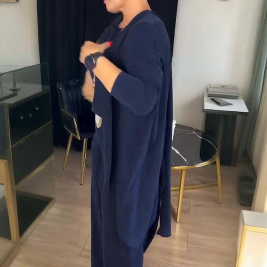 MALIA | ELEGANTE 3-DELIGE SET MET CARDIGAN, TOP EN BROEK